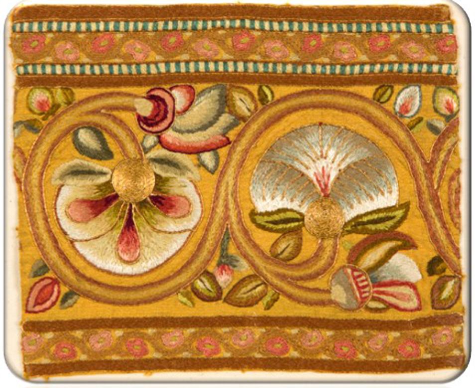Leek Embroidery fragment 1880-1885